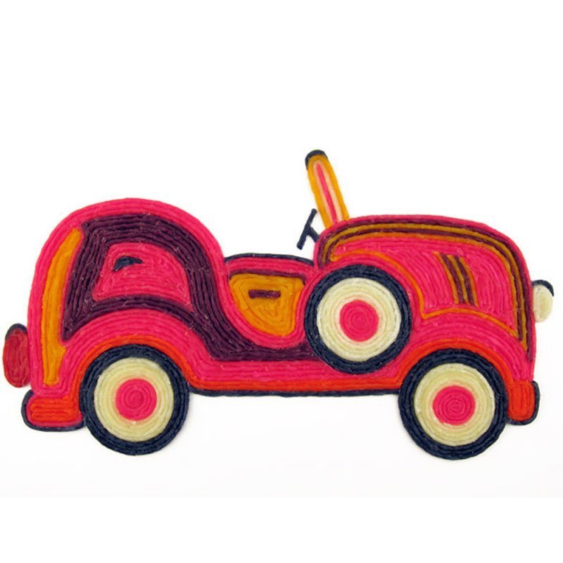 Funny Wikki Stix old-time race car.